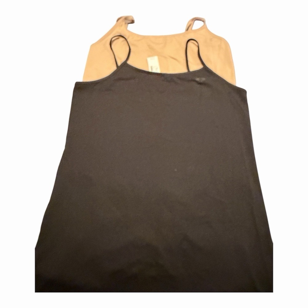 Women's Lot Of 2 Tan And Black Cami Tops Sz XXL